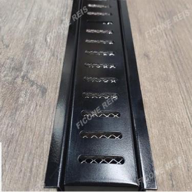 Imagem de Grelha Pluvial Inox Pintura Preta 10x50 com Suporte e Tela  Anti Inset
