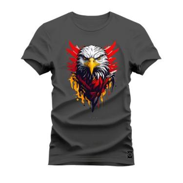 Imagem de Camiseta Plus Size Algodão T-Shirt Premium Estampada Gavião Olhar - Ne