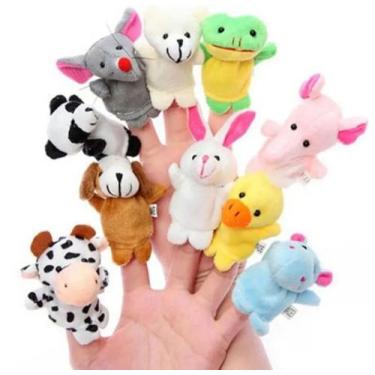 Imagem de Brinquedo Ursinho Dedoche Mundo da Imaginação Fantoches Animais - Maga