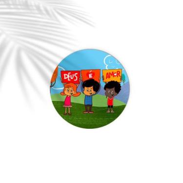 Imagem de 100 Adesivos 4x4cm redondos 3 PALAVRINHAS para festas FST0001 - LP COM