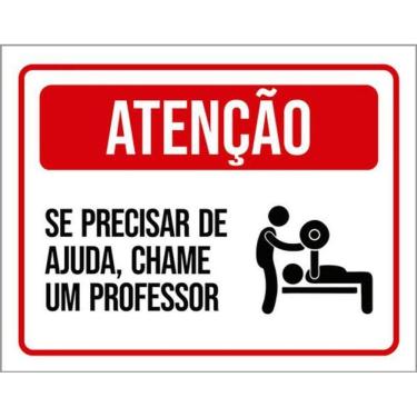 Imagem de Kit 3 Placas Se Precisar De Ajuda Chame Professor Academia