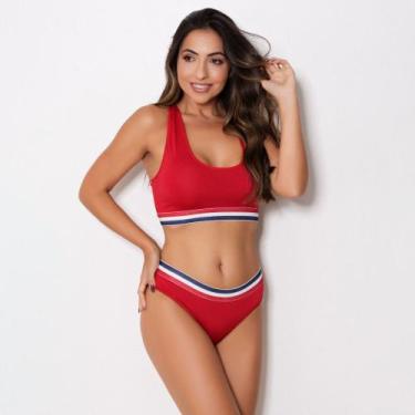 Imagem de Conjunto Top Academia Sem Bojo Calcinha Reforçada - Ternura Íntima, Ru