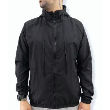 Imagem de Jaqueta Corta Vento Basica Repelente Preta Blusa Agasalho Masculina - 