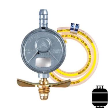 Imagem de Kit 10 Regulador De Gás Registro C/ Mangueira 80cm Aliança