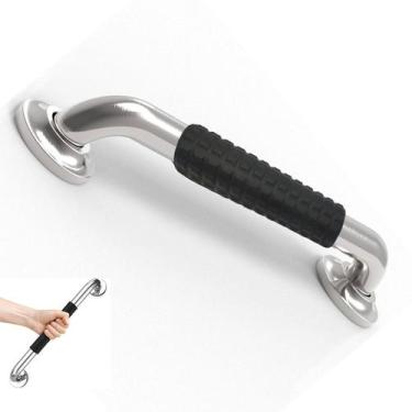 Imagem de Barra de Apoio Inox 30cm Superficie Antiderrapante Idoso Gestante Cria
