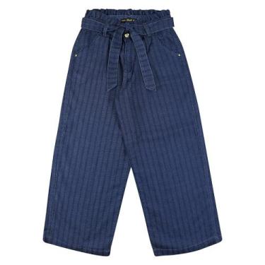 Imagem de Calça Look Jeans Pantalona Jeans - UNICA - 4, Azul, 4