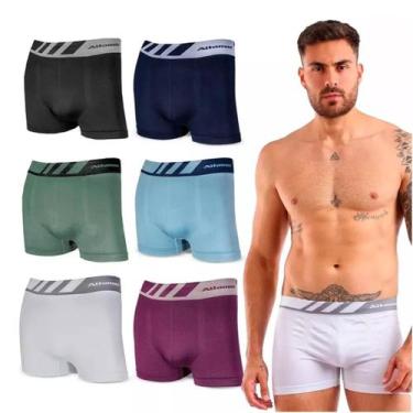Imagem de Kit 10 Cuecas Boxer Microfibra Box Sem Costura Lisa - Altomax, GG, Sor