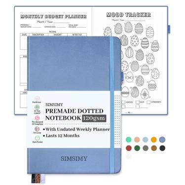 Imagem de Caderno Dot Grid Journal SIMSIMY com agenda semanal e mensal