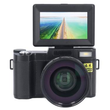 Imagem de Câmera de Vídeo Digital Portátil Pequena Câmera Vlogging 48MP 4K Com Cartão 32G Tela Giratória de 3 Polegadas e 180 Graus, Foco Automático, Anti-vibração, Lente Macro Grande