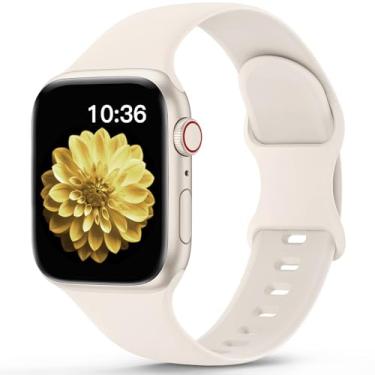 Imagem de Pulseira esportiva compatível com Apple Watch para mulheres e homens, 40mm 44mm 38mm 41mm 42mm 46mm 45/49mm, de silicone macio, substituição para pulseira à prova d'água para iWatch séries 10 9 Ultra