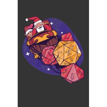 Imagem de Xmas Christmas Santa Claus D20 - Notebook for Nerdy Geeks: DIN A5 (6x9) notebook for roleplaying enthusiasts and pen and paper RPG fans with 120 lined pages and days of the week for the diary function