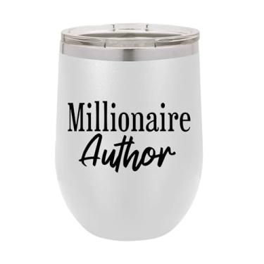 Imagem de Copo de vinho de autor milionário, presente de autor milionário, copo de vinho de aço inoxidável, presentes para ele, para ela, para meninos, para meninas, aniversário, ideia de presente de Natal