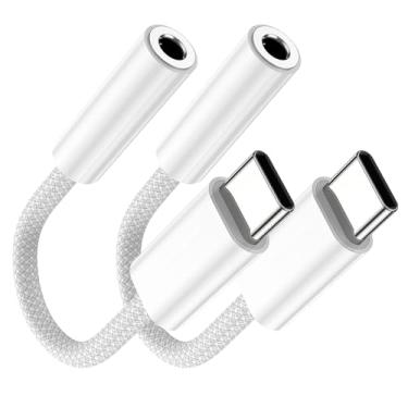 Imagem de Adaptador USB C para conector de fone de ouvido fêmea de 3,5 mm, cabo USB C para dongle de áudio auxiliar compatível com iPhone 15 Pro Max/15 Pro/15, Samsung Galaxy S24/S23/S22/S21 Ultra, iPad Pro