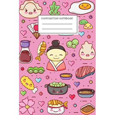 Imagem de Composition Notbook: Pink Japanese Ramen Notebooks Suchi Kawaii Assorted Cover Idea Gifts kids Wide Ruled 100 sheets Cute Lined journal for 1st grade ... Teachers & Office, Blank Lined Journal