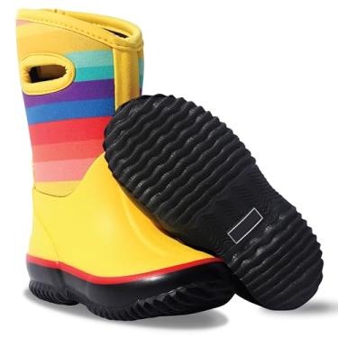 Imagem de Botas de lama para crianças isolantes Lone Cone para meninos e meninas – Botas de neve infantis impermeáveis – Botas de neoprene quentes para crianças – Botas quentes para crianças, Arco-íris, 17