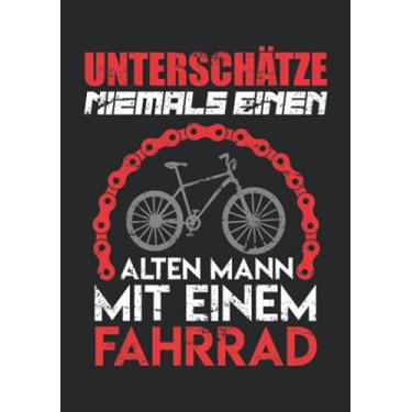 Imagem de Notizbuch A5 kariert mit Softcover Design: Fahrrad Spruch Alter Mann Geschenk Fahrradkette Radfahrer: 120 karierte DIN A5 Seiten