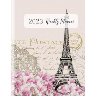 Imagem de 2023: Eiffel Tower Planner - Large Monthly Weekly Organizer with Notes Section + 45 Dot Grid Pages, To Do List 8.5x11 - Calendar Jan - Dec Year A4 - Schedule Notebook Journal Almanac