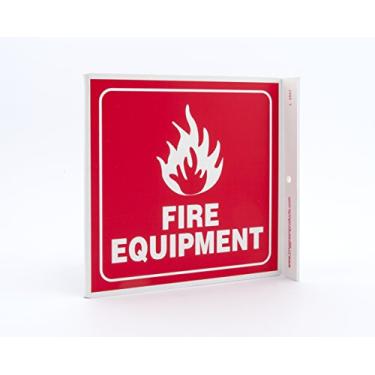 Imagem de Zing Green Products 2557 Placa de segurança "Fire Equipment" de plástico reciclado, 18 cm de comprimento, 17,8 cm de largura, 6,3 cm de altura