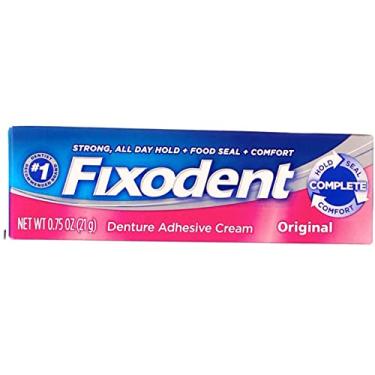 Imagem de Fixodent Creme Adesivo Para Dentaduras Original, Multi, 0,75 Onças, Pacote De 4