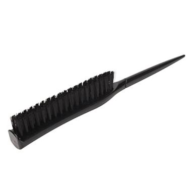 Imagem de Escova de cabelo para provocação, escova de cauda de rato de nylon com 3 fileiras, pente de cauda de rato portátil, escova de cabelo com cabo de cauda para pentear para trás