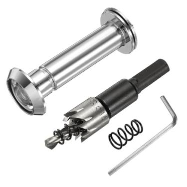 Imagem de PATIKIL Visualizador de porta de 9/40.6 cm, visor de porta de privacidade de cobre com capa de privacidade, 180 graus serve para porta de 2-3/40.6 cm a 3-3/10.2 cm com broca de 14 mm/0,55" para