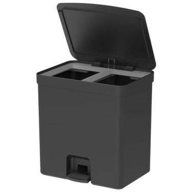 Imagem de Lixeira Dupla Para Cozinha Banheiro Escritório Esconde Saco Com Pedal 