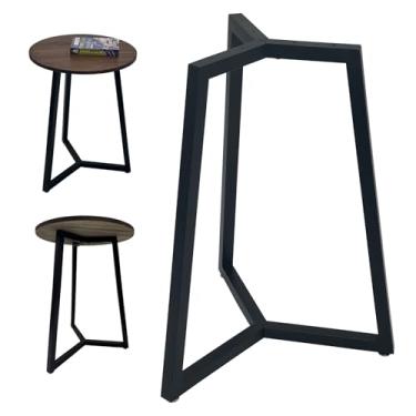 Imagem de OLDRAINBOW Pernas de mesa redonda, pernas de mesa de centro de 71 cm, base de mesa de metal, pernas de móveis de metal preto, pernas de ferro para pernas de mesa de jantar