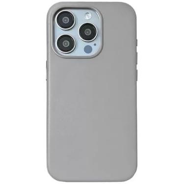 Imagem de Capa Case Capinha De Couro Para iPhone 15 15 Pro iPhone 15 Pro Max Premium Compativel Com Magsafe (Cinza, iPhone 15)