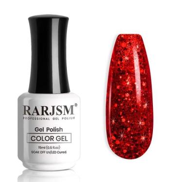 Imagem de Verniz em Gel RARJSM - Vermelho Brilhante com Glitter - 15ml