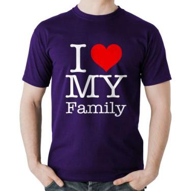 Imagem de Camiseta Algodão I Love My Family - Foca na Moda, Roxo, M