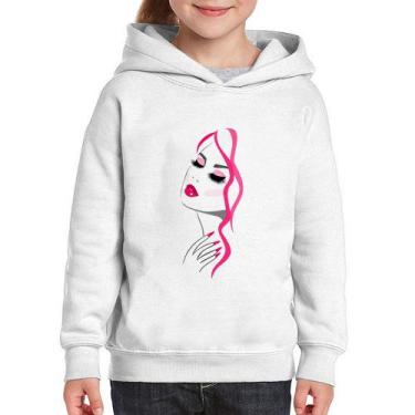 Imagem de Moletom Infantil Salão De Beleza Maquiagem - Foca na Moda, Branco, 14