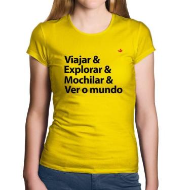 Imagem de Baby Look Algodão Viajar & Explorar & Mochilar & Ver o mundo - Foca na