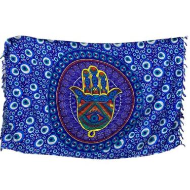 Imagem de Lenço Canga Estampado Cangão Gigante Saida de Praia Poliéster Colorida