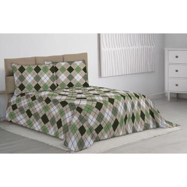 Imagem de Colcha Cobre Leito Casal Padrão 3 Pçs Piquet Favinho (PATCHWORK)