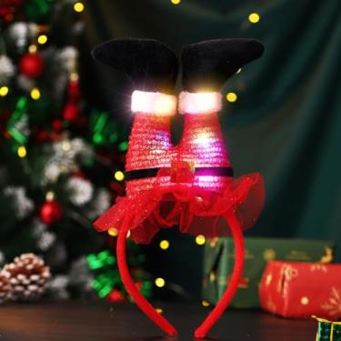 Imagem de Blindery Christmas Headband Christmas Hair Band Light Up Headbands Party Cute Headband Lovely Head Hoop for Adult and Children (Father Christmas)