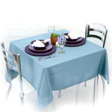 Imagem de Toalha de Mesa Quadrada 4 Lugares 1,40 x 1,40 Lisa - Cozzilar, Azul Be