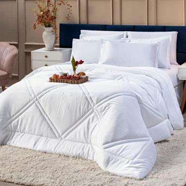 Imagem de Kit Edredom Eternity Bamboo Branco com Fronhas QUEEN 03 Peças - Dupla 