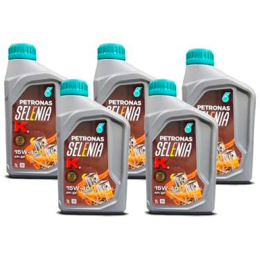 Imagem de Kit Troca 5 L Óleo de Motor Petronas Selenia K Sae 15w40 Api Sp Semissintetico
