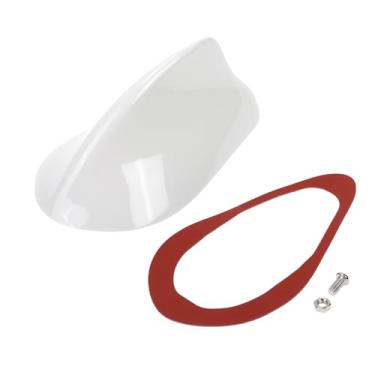 Imagem de Partuto 1 peça universal de cobertura de antena de barbatana de tubarão para carro, SUV, caminhão, off-road, material ABS com base adesiva branca