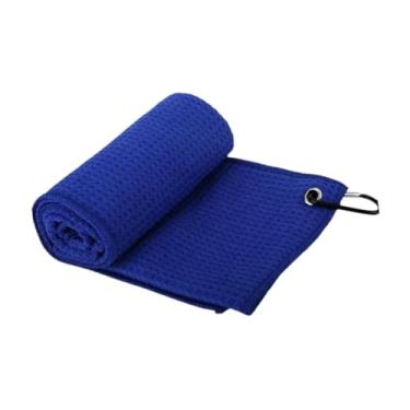 Imagem de YIJU Toalha de golfe Toalha de golfe Bom absorvente Waffle Pattern Golf Ball Cleaner Toot, Azul