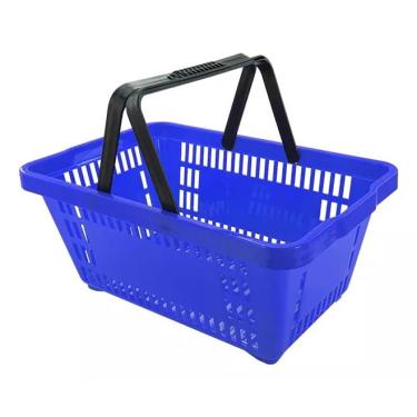 Imagem de Cesta Plástica De Supermercado/loja Azul