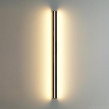 Imagem de HOSETEON Arandela de parede linear de LED minimalista preto longo rasgar arandelas de parede de LED arruela de parede r Luzes de ar de corredor