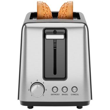 Imagem de Torradeira Chefman 2 Fatias, 7 Níveis de Douramento, Bandeja Removível, Ideal para Pães Grossos e Bagels com Função de Descongelar e