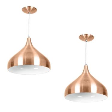 Imagem de Kit 2 Lustres Pendente Aladim New Cobre 31cm