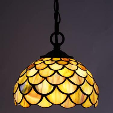 Imagem de SYETL Pequeno Pendente Tiffany, Luminária De Vidro Colorido, Luminária Suspensa Com Encaixe, 8 Polegadas, Altura Ajustável, Lustre Suspenso, Luminária Para Casa, Cozinha, Ilha, Sala De Jantar, Corre