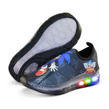 Imagem de Tenis Calcefacil Infantil Led Masculino Sonic Preto - Infinitty, Sonic