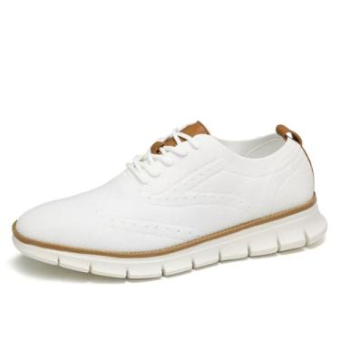 Imagem de Sapato Oxford masculino casual, moderno, malha, negócios, caminhada, trabalho, confortável, leve, Z7 branco, 37