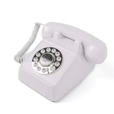Imagem de Telefones fixos com fio para casa, telefone vintage com redial e toque alto para idosos, telefone de mesa retrô antiquado que funciona para escritório, negócios, hotel, telefone decorativo antigo