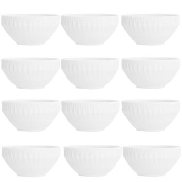 Imagem de Conjunto 12 Tigelas Brancas 400ml Pequenas Porcelana Bowl Diamante 12,5cm Germer