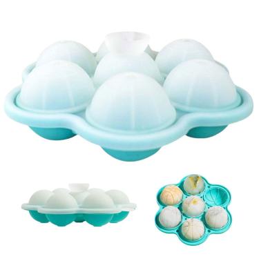 Imagem de Forma de Gelo Grande Bandeja de Silicone Drink Bebida Cha Coquetel Molde Formato Bola de Basquete Festa Evendo Comemoraçao Resistente Flexivel